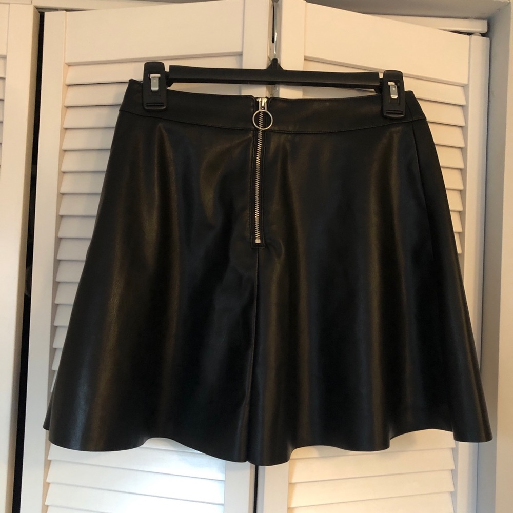 Black Faux Leather Mini Skirt